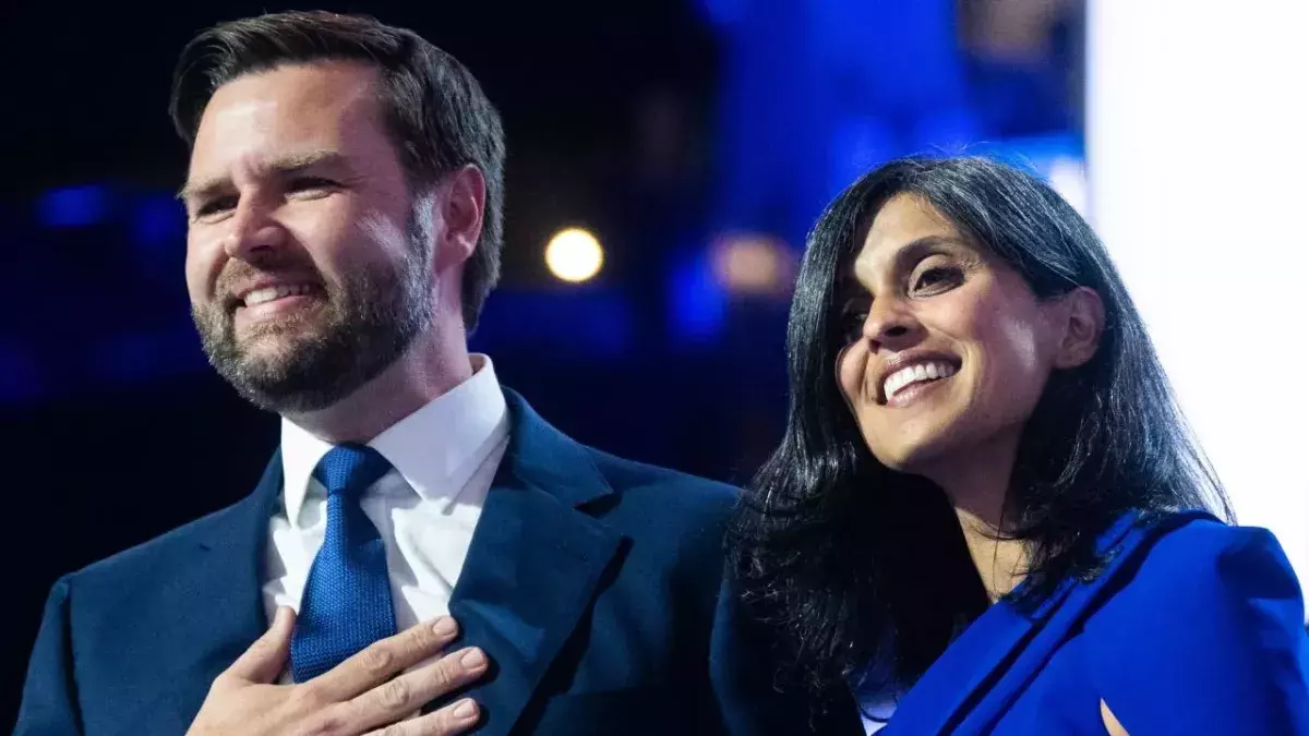 JD Vance's wife Usha Chilukuri Vance and their children 