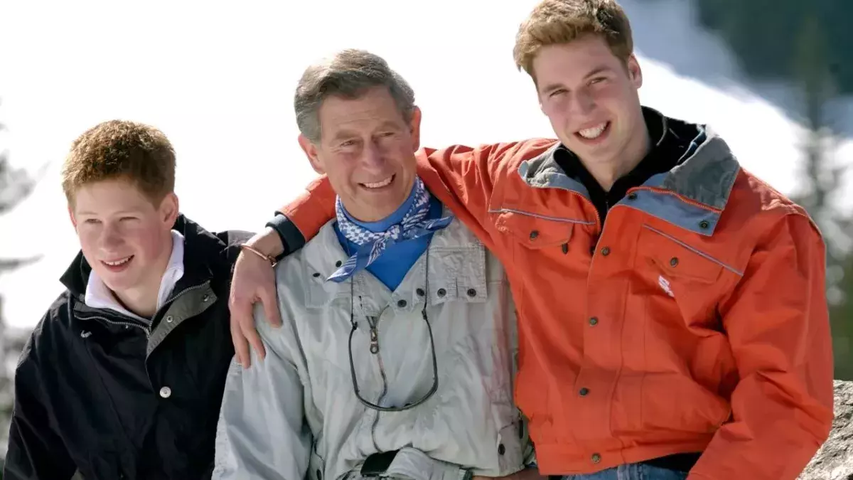 Prince Charles with Prince William and Prince Harry