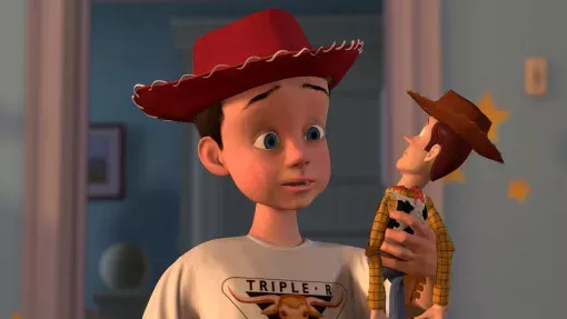 Andy from Toy Story and Woody