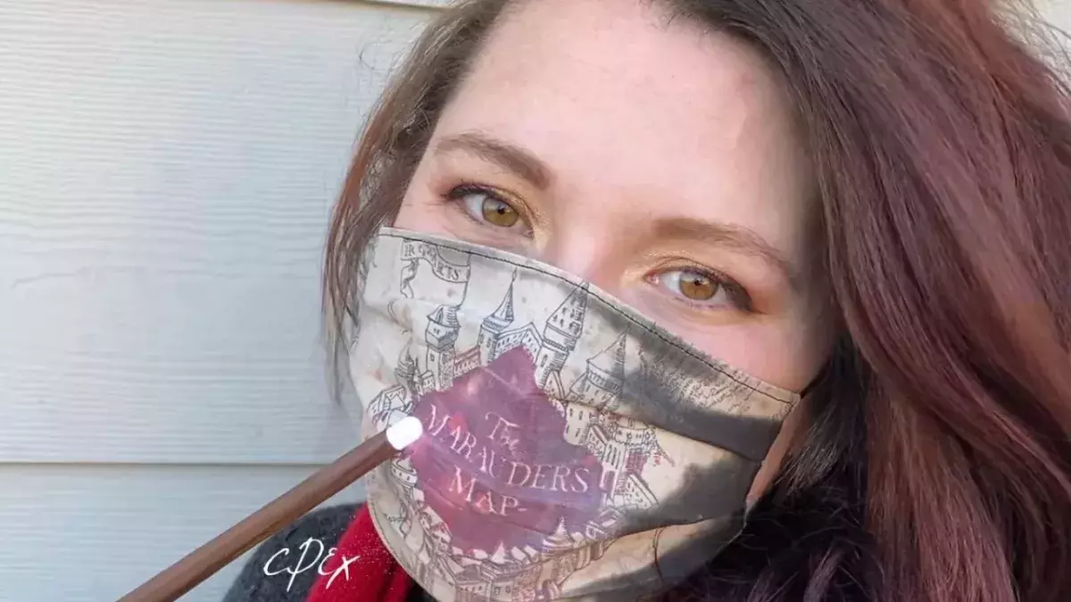 Marauders map face mask.