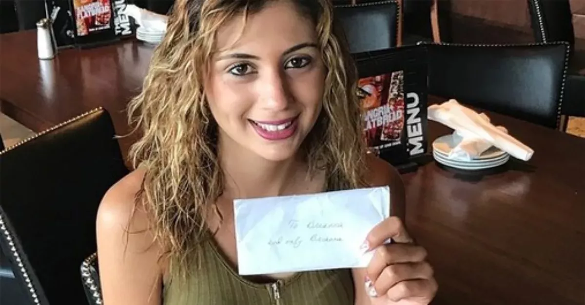 Brianna Siegel was one lucky waitress