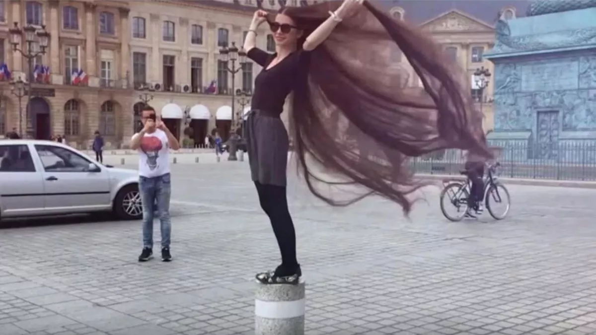 This young woman has the longest and heaviest hair in Europe