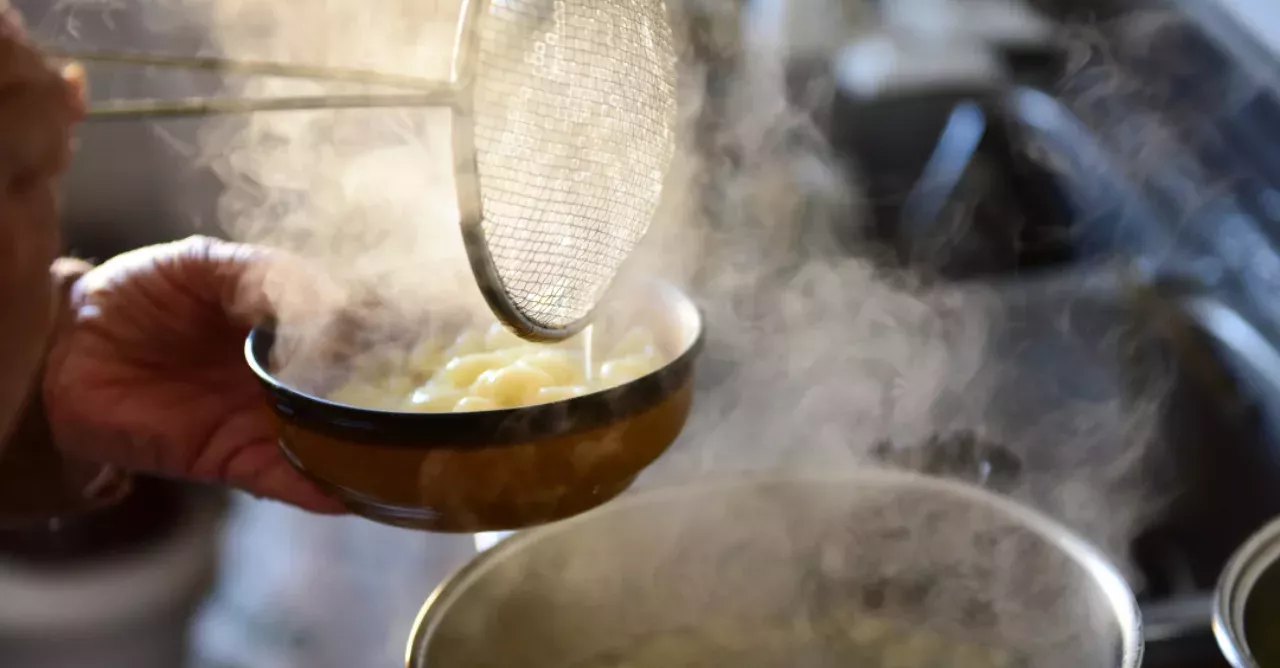 You should never throw away the water after cooking pasta 