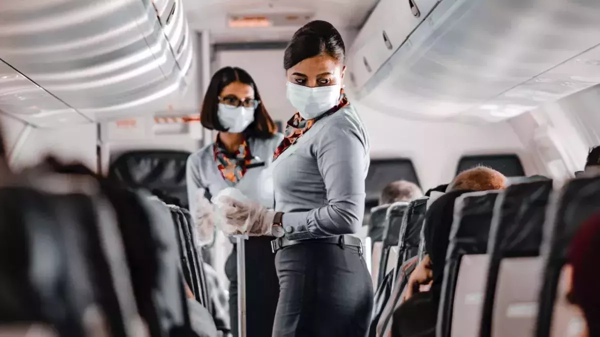 A COVID-positive man disguised as his wife was caught mid flight