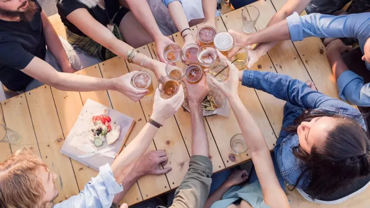 Friends drinking