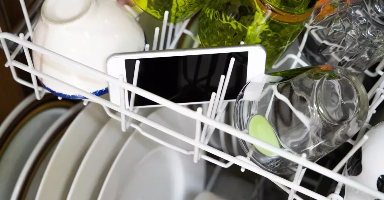 Phone in dishwasher