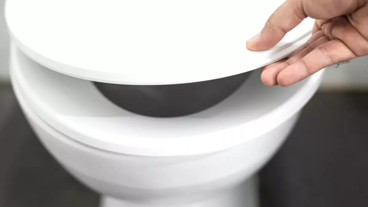 close toilet lid before flushing