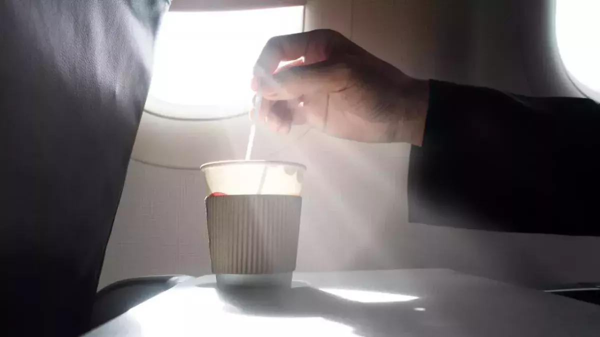 This is why should never order tea or coffee on an aeroplane