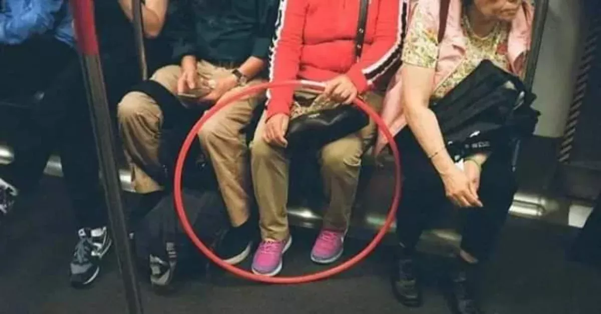 This Photo With A Red Circle Taken In A Subway Is Confusing Internet Users