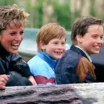 Diana Princess Of Wales, Prince William & Prince Harry visit the 'Thorpe Park' Amusement Park