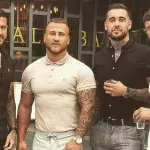 Four lads in jeans