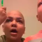 Girl shaves head