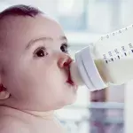 Baby drinking formula
