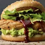Chicken avocado burger