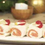 Easy Mini Salmon Roll-Up Christmas Appetisers