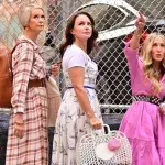 Cynthia Nixon, Kristin Davis and Sarah Jessica Parker seen on the set of "And Just Like That..." the follow up series to "Sex and the City" in SoHo on July 20, 2021 in New York City