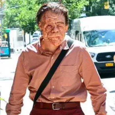 Sebastian Stan dressed as his character from A Different Man