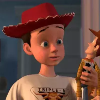 Andy from Toy Story and Woody