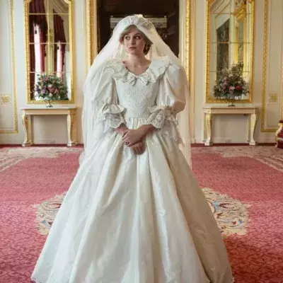 Lady Di in her wedding dress.