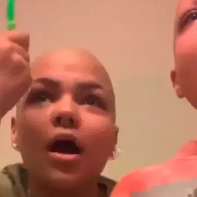 Girl shaves head