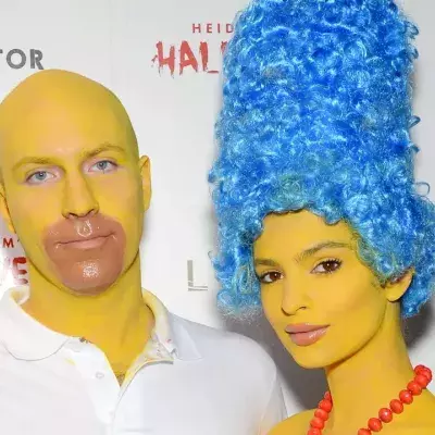 Jeff Magid and Emily Ratajkowski attend the Heidi Klum Halloween Party on October 31, 2015