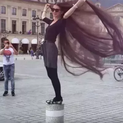 This young woman has the longest and heaviest hair in Europe