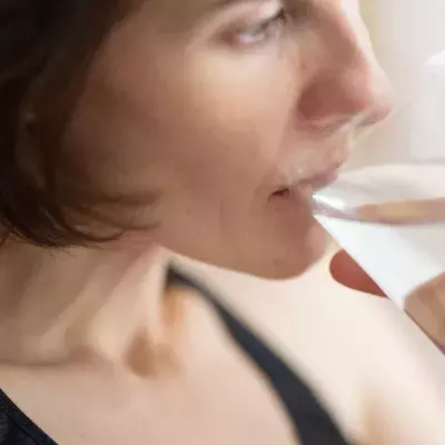 Drinking hot water
