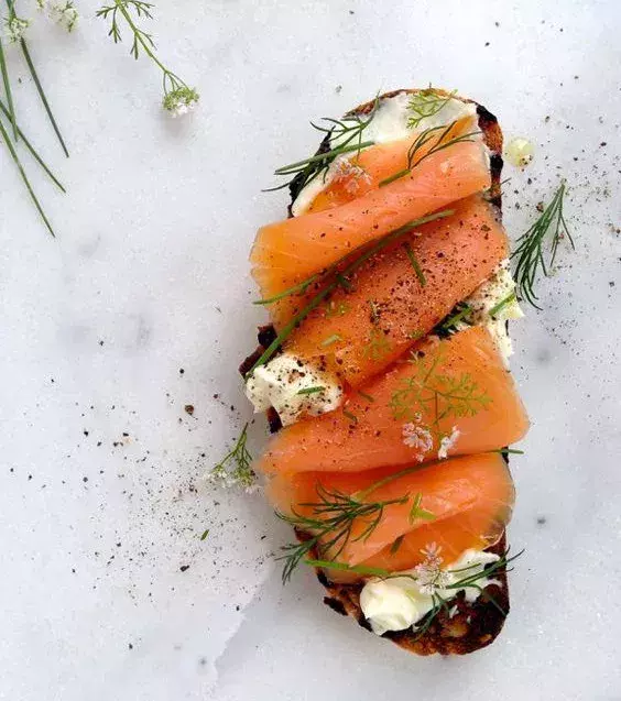 2: Salmon contains high amounts of Omega 3 which helps strengthen hair follicles.