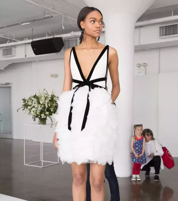 2018 wedding dress: dress with black detailing, Marchesa
