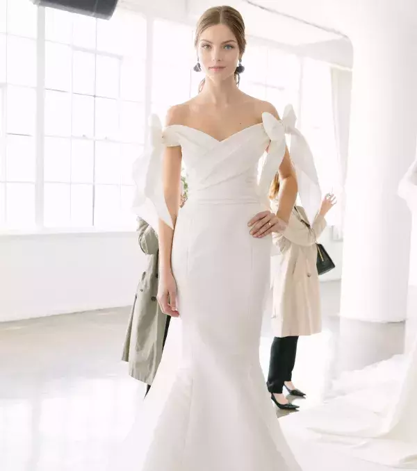 2018 wedding dress: dress with bow, Marchesa