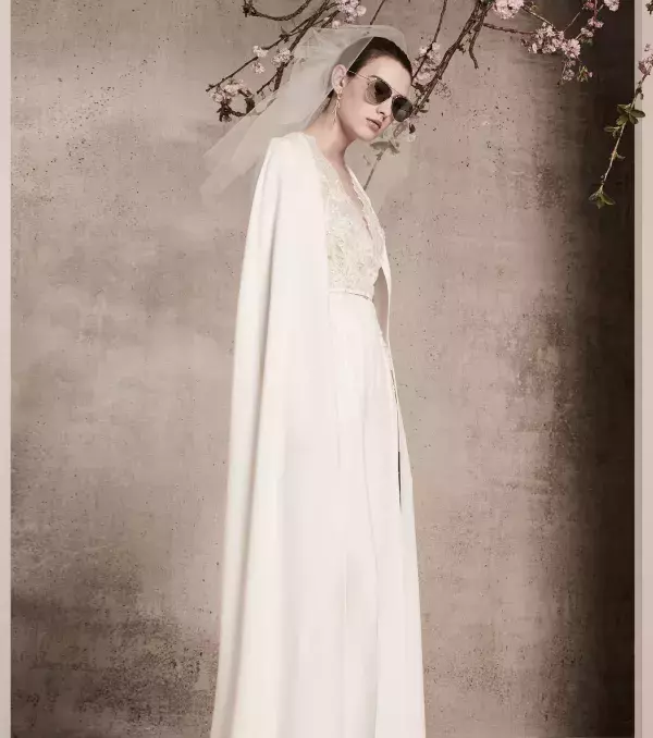 2018 wedding dress: dress with cape, Elie Saab