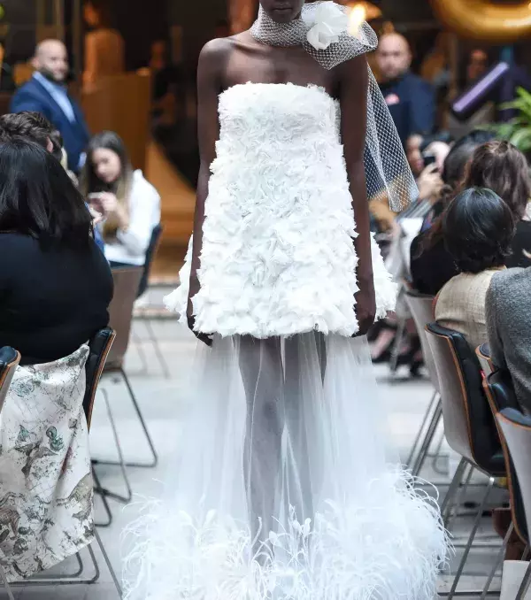 2018 wedding dress: feather dress, Sachin 