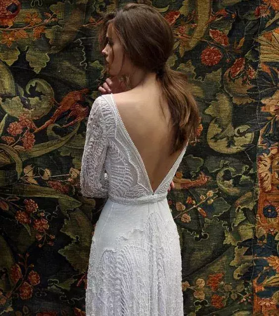 Art-Deco style backless dress
