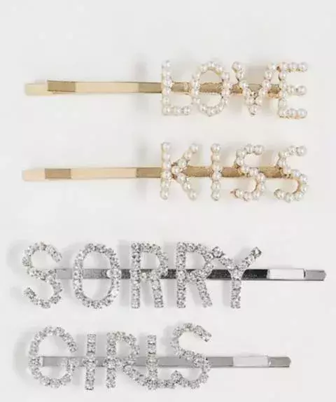 Beaded rhinestone hair clips