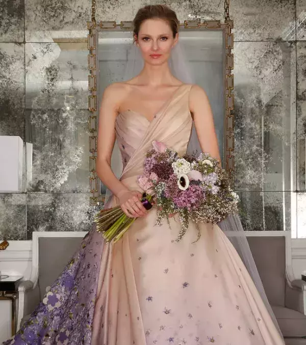 Bridal bouquet: Wild bouquet with a little violet touch