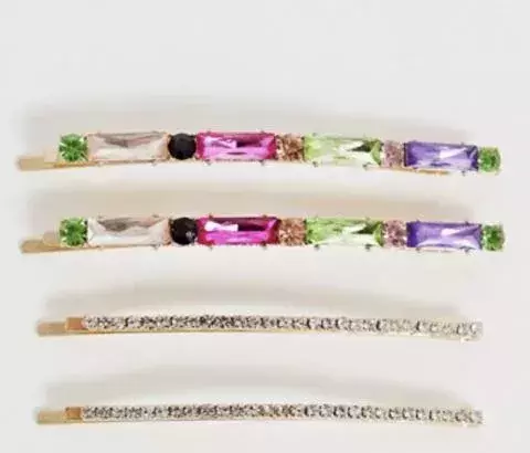 Colourful rhinestone clips