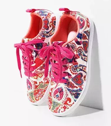 Desigual trainers with popping colours and hearts.
