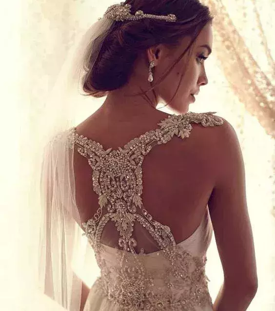 Embroidery with crystals
