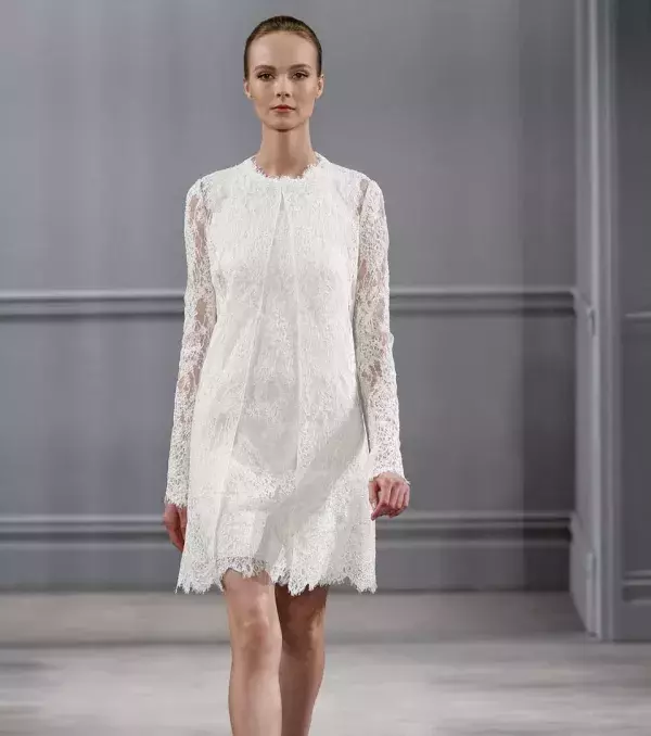 Lace wedding dress: Short, Monique Lhuillier