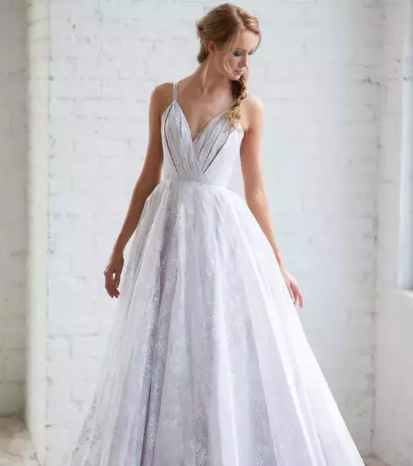Lace wedding dress with spaghetti straps - Tara LaTour