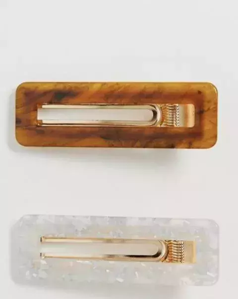 Pearl and tortoise shell hair clips