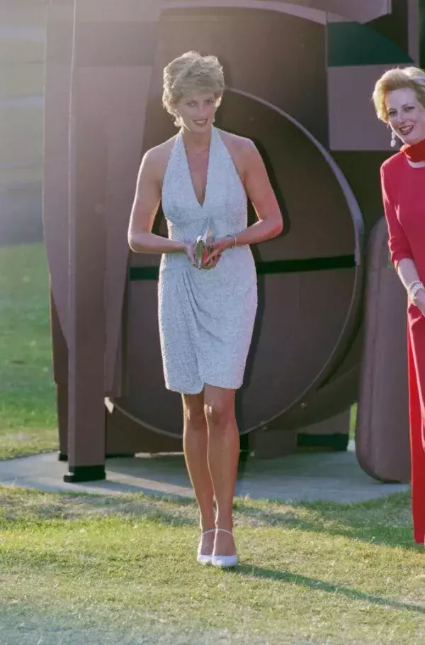 Princess Diana sparkling in a halter dress 