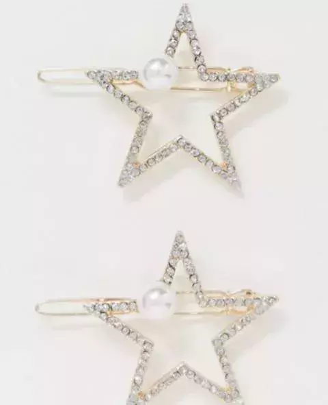 A set of star-beaded hair clips