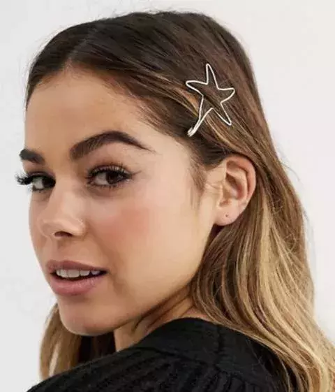 A star hair clip in a minimalist style