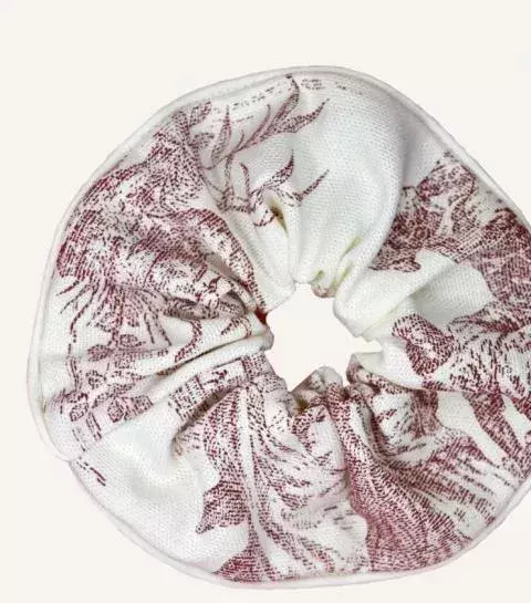 A toile de Jouy effect scrunchy