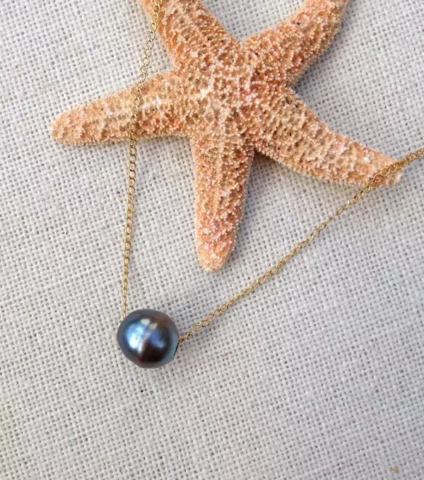 Wedding jewellery - necklace with Tahitian pearl