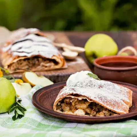Rhubarb strudel            