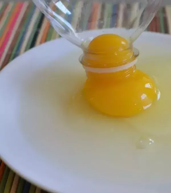 10: Use an empty plastic bottle to suck the egg yolk out. Egg whites are much healthier to eat anyway!
