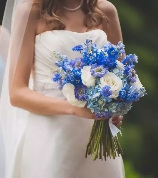 Bridal bouquets: blue and white bouquet
