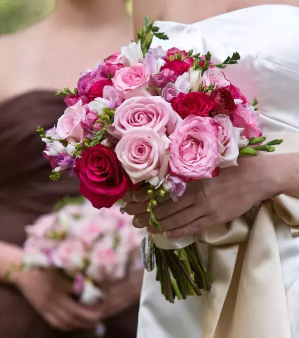 Bridal bouquets: bright pink bouquet